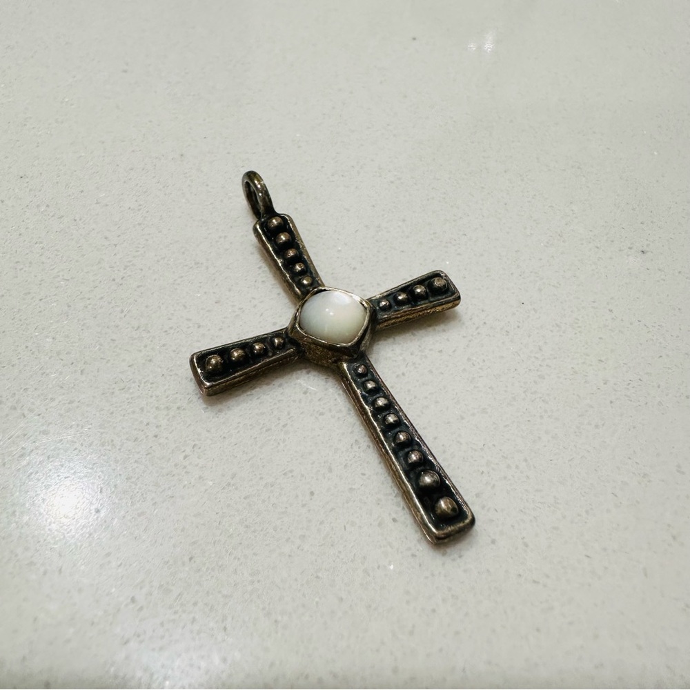 James Avery Mother of Pearl Beaded Cross